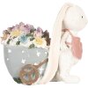 Clayre & Eef 6PR5148 Dekorace Králík Bílá Růžová 11x6x10 cm Venkovský styl