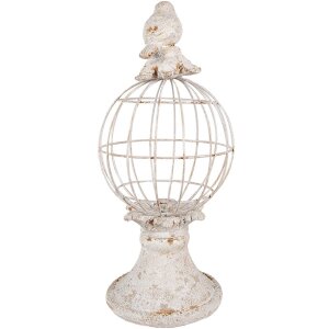 Clayre & Eef 6PR5151 Dekorace Pták Ø 20x44 cm Šedý polyresin ve starožitném stylu