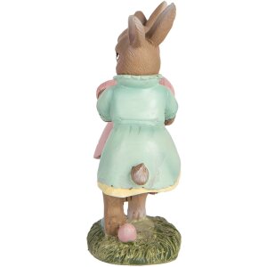 Clayre & Eef 6PR5437 Dekorace Králík 8x3x8 cm Béžová Růžová Mátově zelená