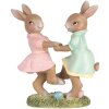 Clayre & Eef 6PR5437 Dekorace Králík 8x3x8 cm Béžová Růžová Mátově zelená