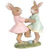 Clayre & Eef 6PR5437 Dekorace Králík 8x3x8 cm Béžová Růžová Mátově zelená
