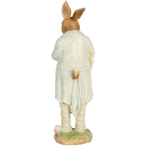 Clayre & Eef 6PR5448 Dekorace králík Polyresin béžová zelená 15x12x33 cm