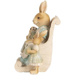 Clayre & Eef 6PR5451 Dekorace králík béžová zelená 18x11x17 cm polyresin