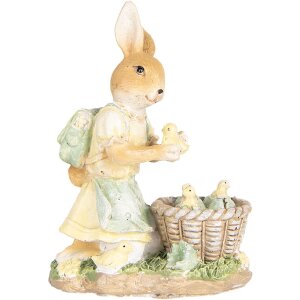 Clayre & Eef 6PR5452 Dekorace králík 10x6x13 cm Polyresin béžová žlutá