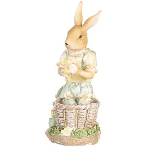 Clayre & Eef 6PR5452 Dekorace králík 10x6x13 cm Polyresin béžová žlutá