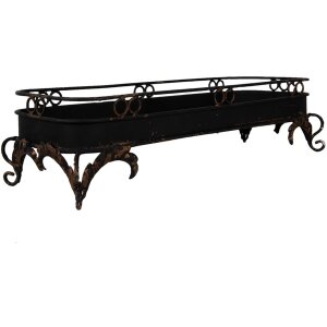 Clayre & Eef 5Y1284 Podnos z černého železa 55x20x14 cm Dekorace ve starožitném stylu