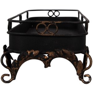 Clayre & Eef 5Y1284 Podnos z černého železa 55x20x14 cm Dekorace ve starožitném stylu
