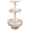 Clayre & Eef Etagere 3-patrové železo vintage-béžová Ø 42x75 cm