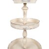 Clayre & Eef Etagere 3-patrové železo vintage-béžová Ø 42x75 cm