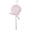 Clayre & Eef Deko závěs Lollipop Růžová Bílá 9x2x25 cm