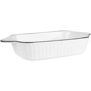 Clayre & Eef 6CE2165 Miska bílá černá 26x15x5 cm 550 ml keramická obdélníková