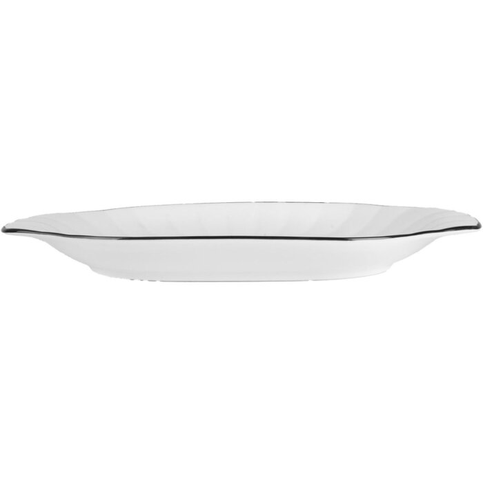 Clayre & Eef 6CE2166 Keramická mísa bílá černá 29x16x3 cm Moderní styl