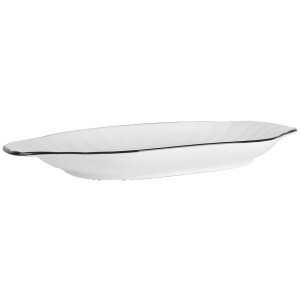 Clayre & Eef 6CE2166 Keramická mísa bílá černá 29x16x3 cm Moderní styl