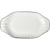 Clayre & Eef 6CE2166 Keramická mísa bílá černá 29x16x3 cm Moderní styl