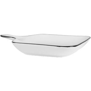 Clayre & Eef 6CE2168 Keramická mísa 23x17x3 cm bílá černá moderní