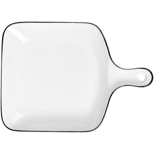 Clayre & Eef 6CE2168 Keramická mísa 23x17x3 cm bílá černá moderní