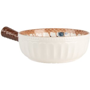 Clayre & Eef 6CE2171 Miska Retro Vintage keramická bílá hnědá 22x16x6 cm 500 ml