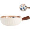 Clayre & Eef 6CE2171 Miska Retro Vintage keramická bílá hnědá 22x16x6 cm 500 ml
