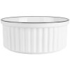 Clayre & Eef 6CEBO0211 Keramická mísa bílá černá Ø 16x7 cm 650 ml Kulatá moderní