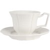 Clayre & Eef Kávová šálka s podšálkou Bílá 175 ml Keramika 12x9x6 cm