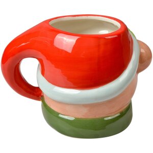 Clayre & Eef 6CEMU0187 Hrnek Vánocní medvěd Keramika 525ml Hnědá Červená Zelená