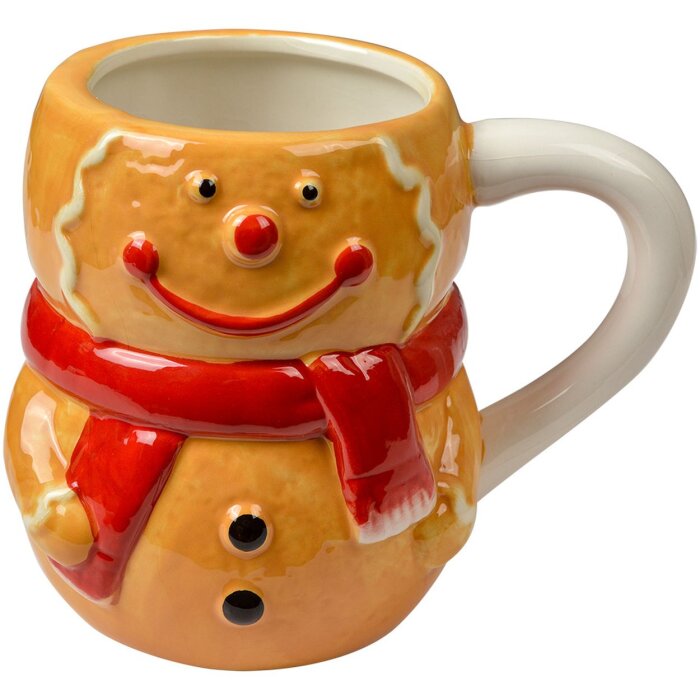 Clayre & Eef 6CEMU0191 Hrnek Perníček Keramika 525ml Hnědá Červená