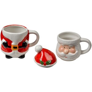 Clayre & Eef Vánoční hrnek Santa Claus keramika 300/375ml venkovský styl