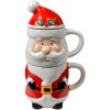 Clayre & Eef Vánoční hrnek Santa Claus keramika 300/375ml venkovský styl