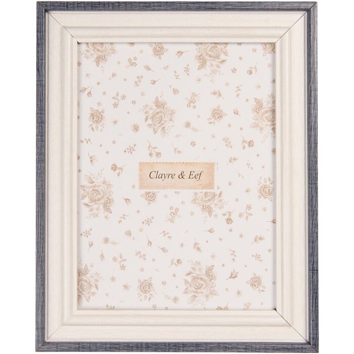Rám 2F1226L Clayre & Eef bílý a modrý 19x24 cm pro 15x20 cm fotek
