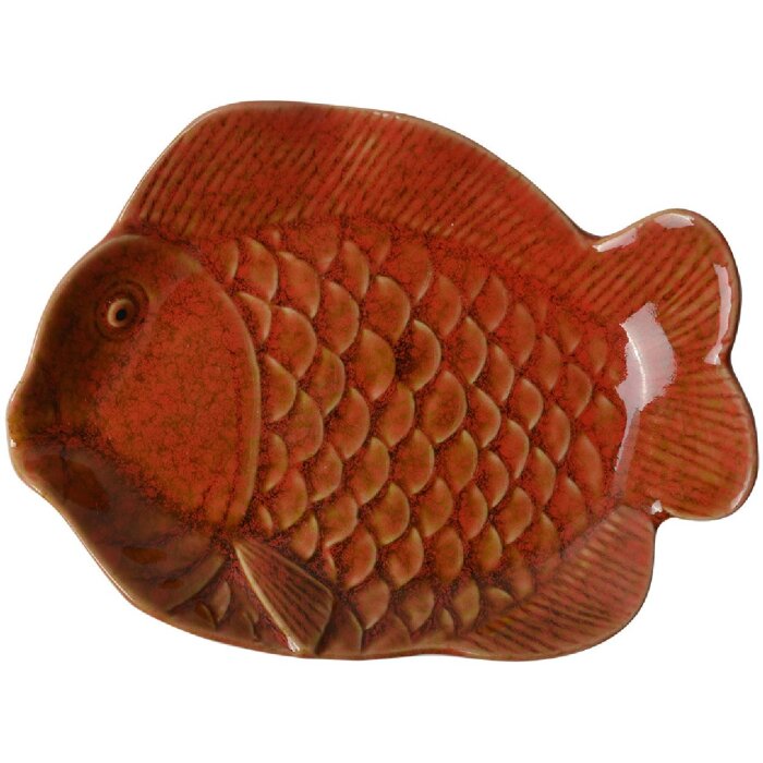 Clayre & Eef 6CE2162 Mísa Fish Ceramic Orange 16x11x3 cm