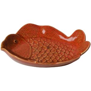 Clayre & Eef 6CE2162 Mísa Fish Ceramic Orange 16x11x3 cm