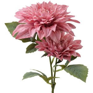 Clayre & Eef 6PL0339P Dekorace Větvička s květinami růžová 62 cm