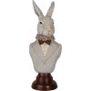 Clayre & Eef 6PR5361 Dekorace Busta králíka šedohnědá 15x13x39 cm
