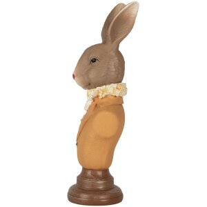 Clayre & Eef 6PR5363 Dekorace Busta králíka hnědá oranžová 7x5x19 cm