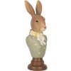 Clayre & Eef 6PR5364 Dekorace Busta králíka hnědozelená 6x5x18 cm Polyresin