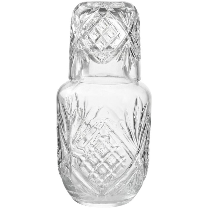 Clayre & Eef 6GL4721 Karafa se sklem – Ø9x19cm 150ml 550ml Transparent