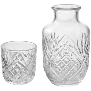 Clayre & Eef 6GL4721 Karafa se sklem – Ø9x19cm 150ml 550ml Transparent