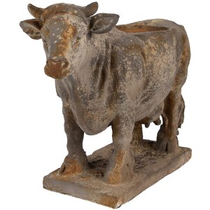 Clayre & Eef 6MG0110 květináč kráva šedobéžová 36x15x28 cm antik styl