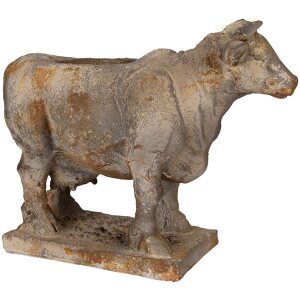 Clayre & Eef 6MG0110 květináč kráva šedobéžová 36x15x28 cm antik styl