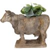 Clayre & Eef 6MG0110 květináč kráva šedobéžová 36x15x28 cm antik styl