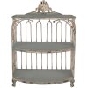 Clayre & Eef 6Y5719 Nástěnná police železo zeleno-béžová 38x23x55 cm Vintage styl