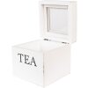 Clayre & Eef 6H2397 Krabička na čaj bílá dřevo 12x12x12 cm