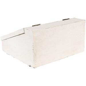Clayre & Eef 6H2398 Krabička na čaj antik bílá 18x16x9 cm