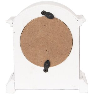 Clayre & Eef 6KL0831 Stolní hodiny bílé hnědé 13x7x14 cm sklo dřevo venkovský styl