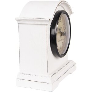 Clayre & Eef 6KL0831 Stolní hodiny bílé hnědé 13x7x14 cm sklo dřevo venkovský styl