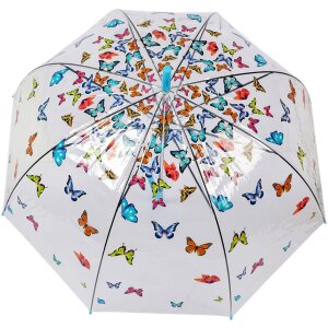 Juleeze JZUM0093 Deštník Průhledný motýl Ø 90x82 cm Modrý