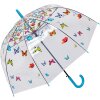 Juleeze JZUM0093 Deštník Průhledný motýl Ø 90x82 cm Modrý
