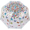 Juleeze JZUM0093 Deštník Průhledný motýl Ø 90x82 cm Modrý