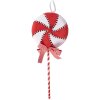 Clayre & Eef 66108 Závěs Lollipop Červená Bílá 17x6x41 cm Plast