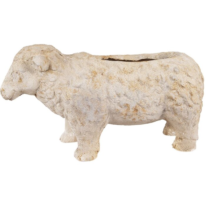 Clayre & Eef 6MG0114 Dekorace Květináč béžovo-hnědý 48x19x26 cm Venkovský styl